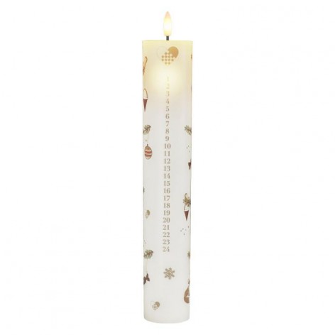 Mie Calendar candle  White  Ø5xH29cm