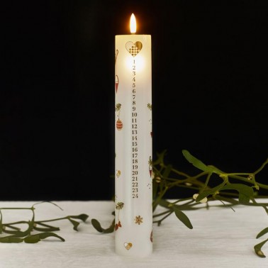 Mie Calendar candle  White  Ø5xH29cm