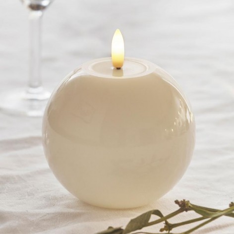 Sille lacquer round  Ivory Ø10xH9cm