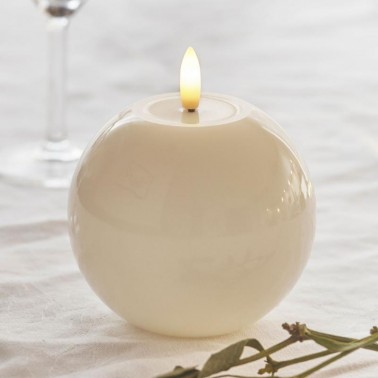 Sille lacquer round  Ivory Ø10xH9cm