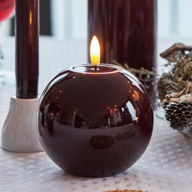 Sille lacquer round  Bordeaux Ø10xH9cm
