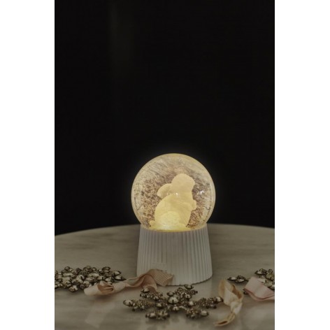 Snow Globe Rabbit  White Ø10x14 5cm