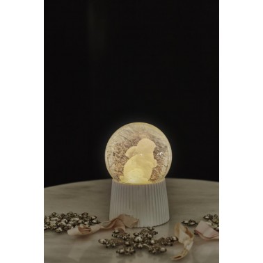 Snow Globe Rabbit  White Ø10x14 5cm