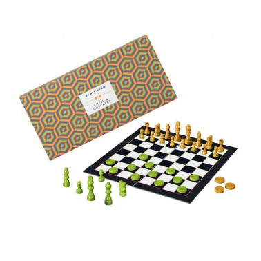 Juego Ajedrez y Damas Orange Ridley's