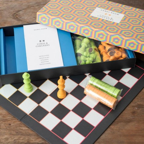 Juego Ajedrez y Damas Orange Ridley's