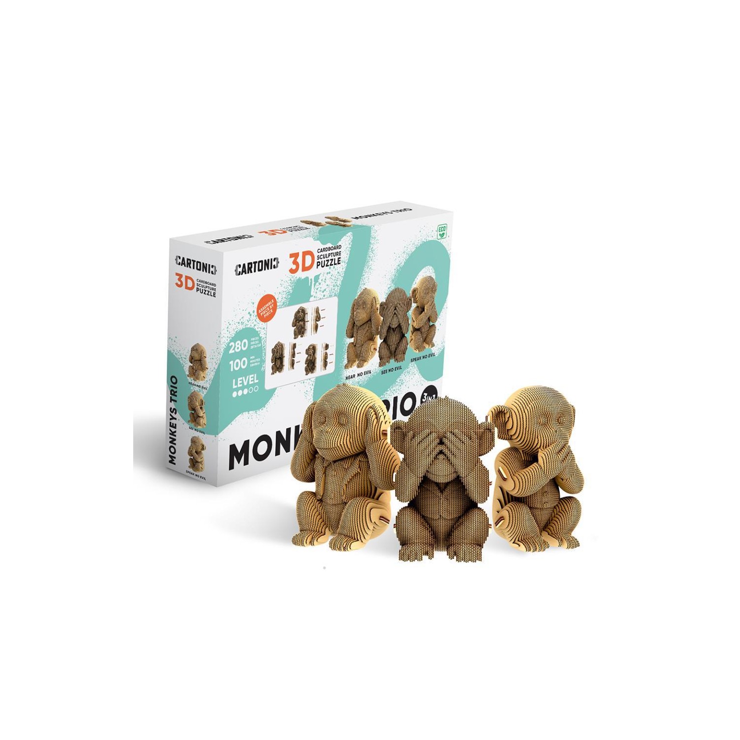 Puzzle 3D Trio MONKEYS