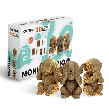 Puzzle 3D Trio MONKEYS