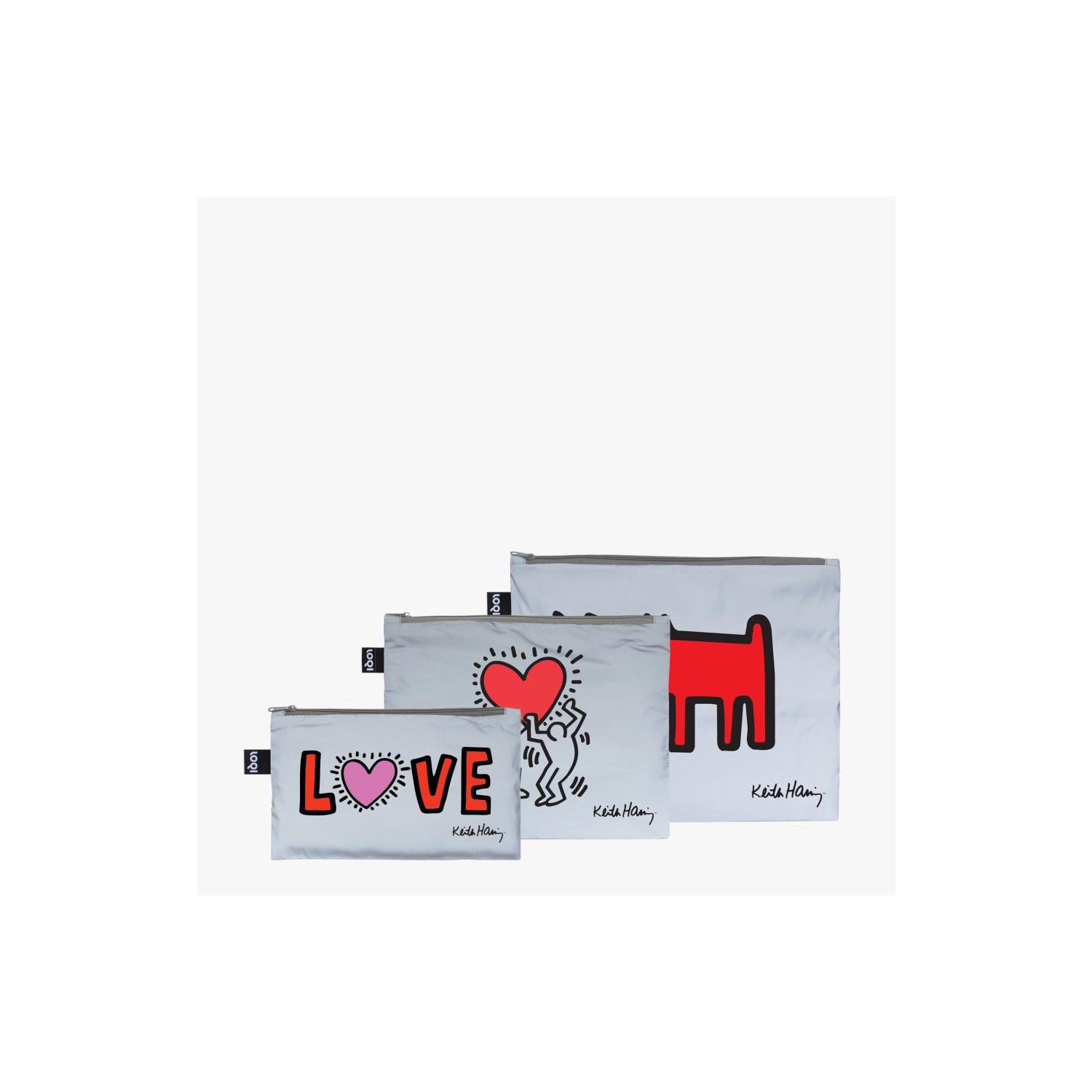 Set Neceseres Keith Haring Dog  Heart  Love Reflec