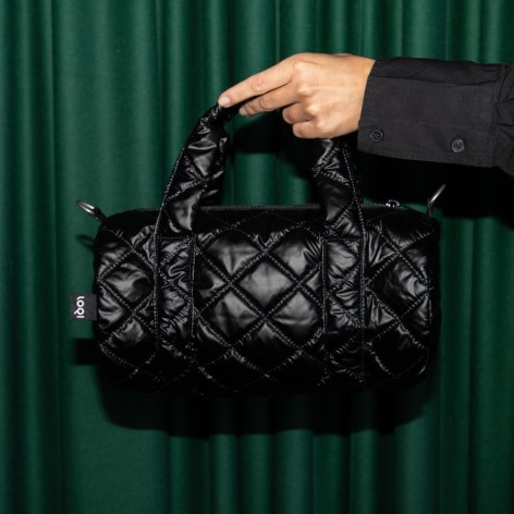 Bolsa Metallic Black Puffy