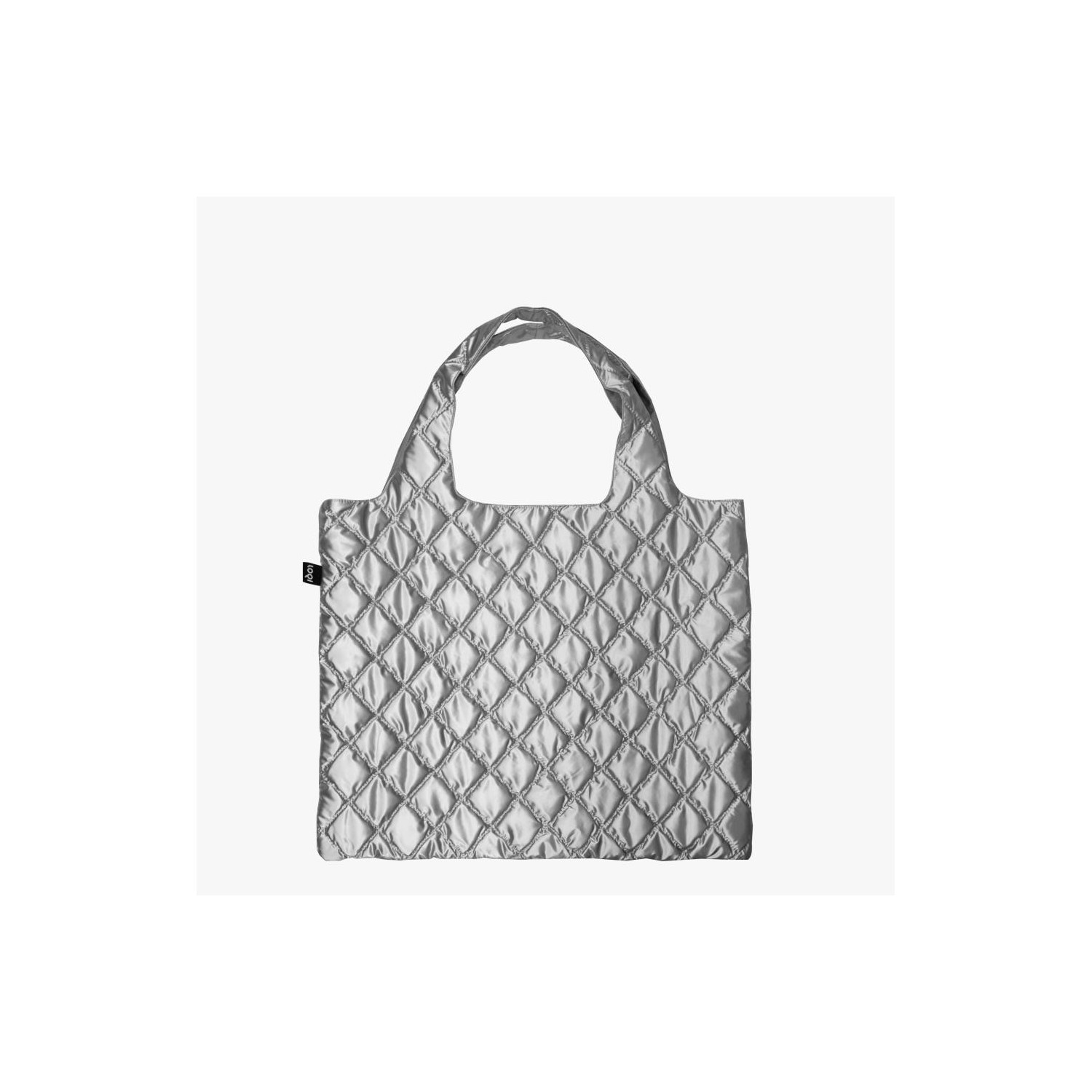 Bolsa Metallic Silver Puffy
