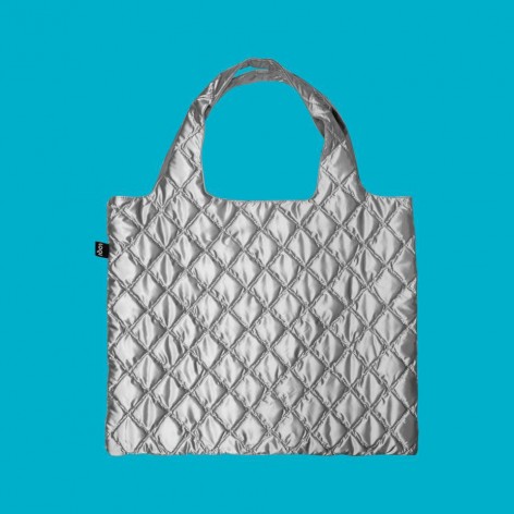 Bolsa Metallic Silver Puffy