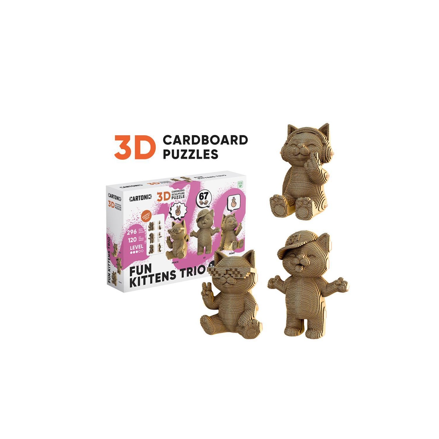 Puzle 3D Trio FUN KITTENS