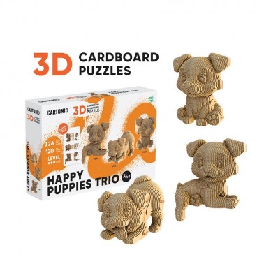 Puzle 3D Trio HAPPY PUPPIES