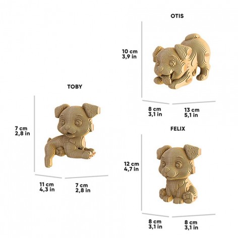 Puzle 3D Trio HAPPY PUPPIES