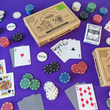 Juego Poker Set en Caja Cartón Kraft