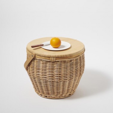 Cesta Nevera Picnic Redonda Natural