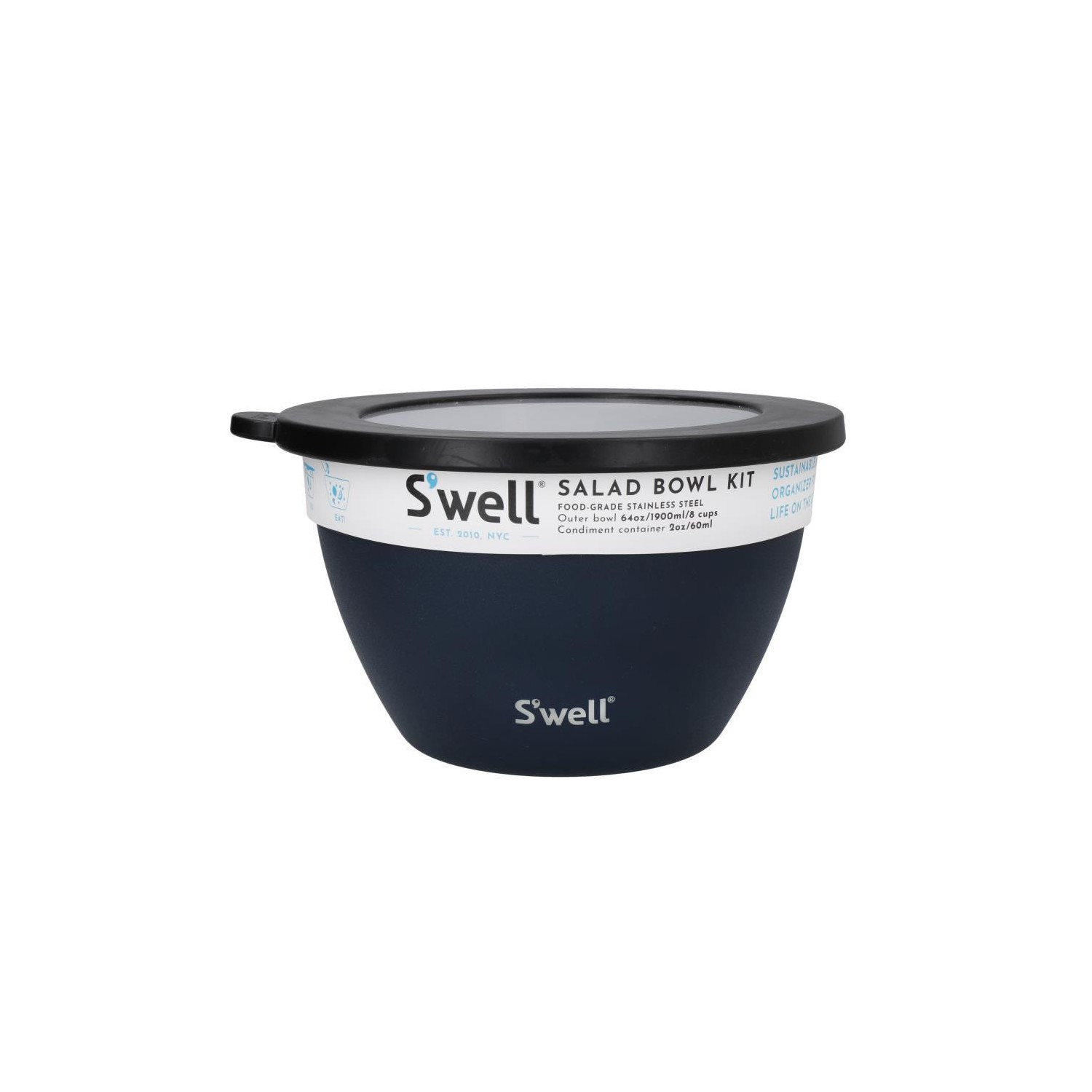 S'well All-In-One 'Azurite' Salad Bowl Kit 64oz (Marble)