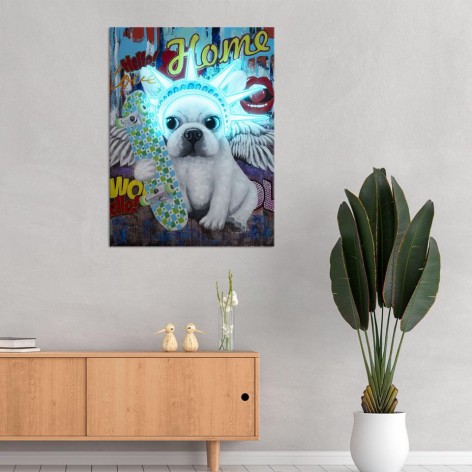 Wall Painting  LED Neon  – Liberty Dog