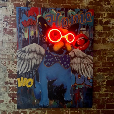 Wall Painting  LED Neon  – Dog with Wings