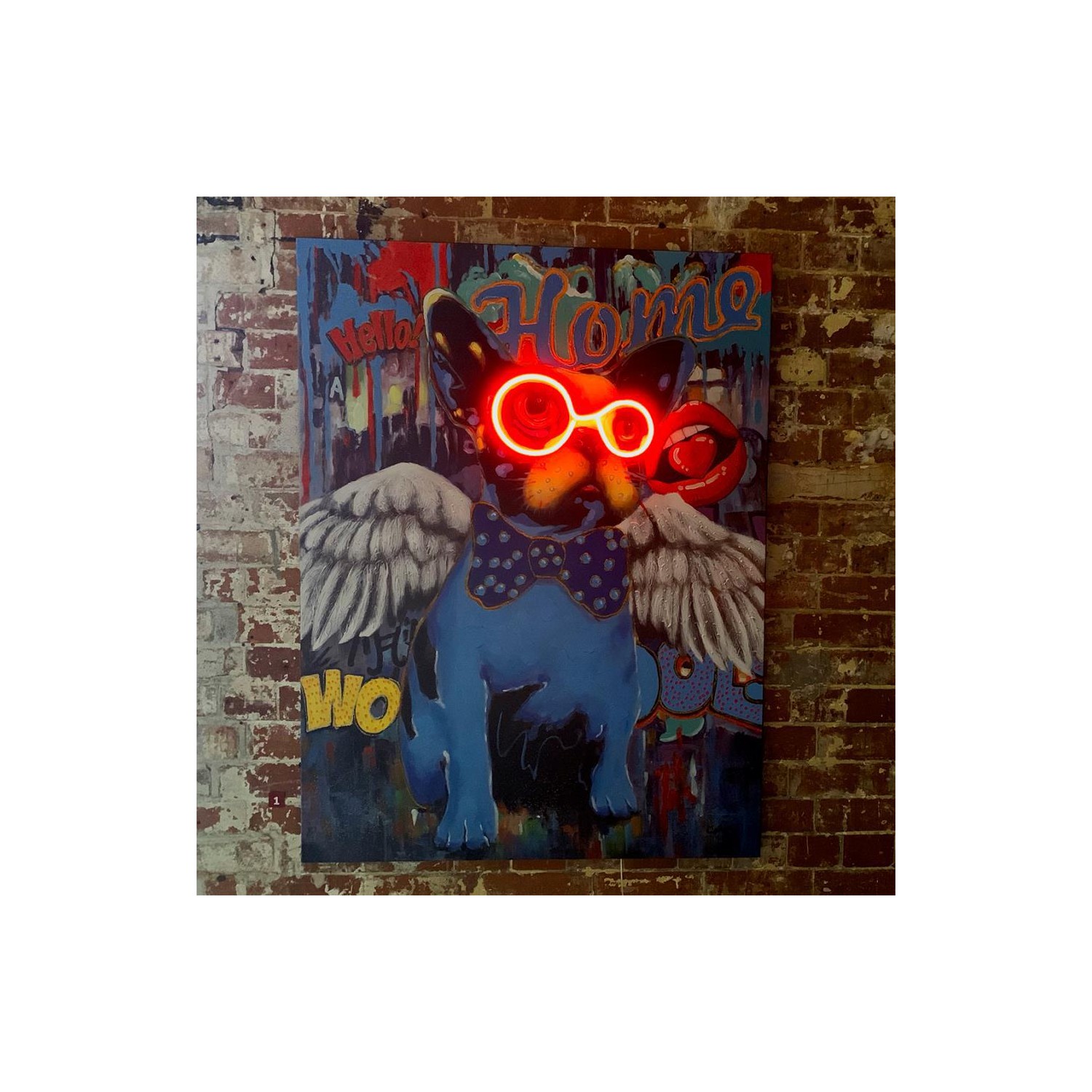 Wall Painting  LED Neon  – Dog with Wings
