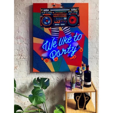 Small Wall Painting  LED Neon  - We Like to Party
