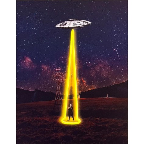 Small Wall Painting  LED Neon  - UFO
