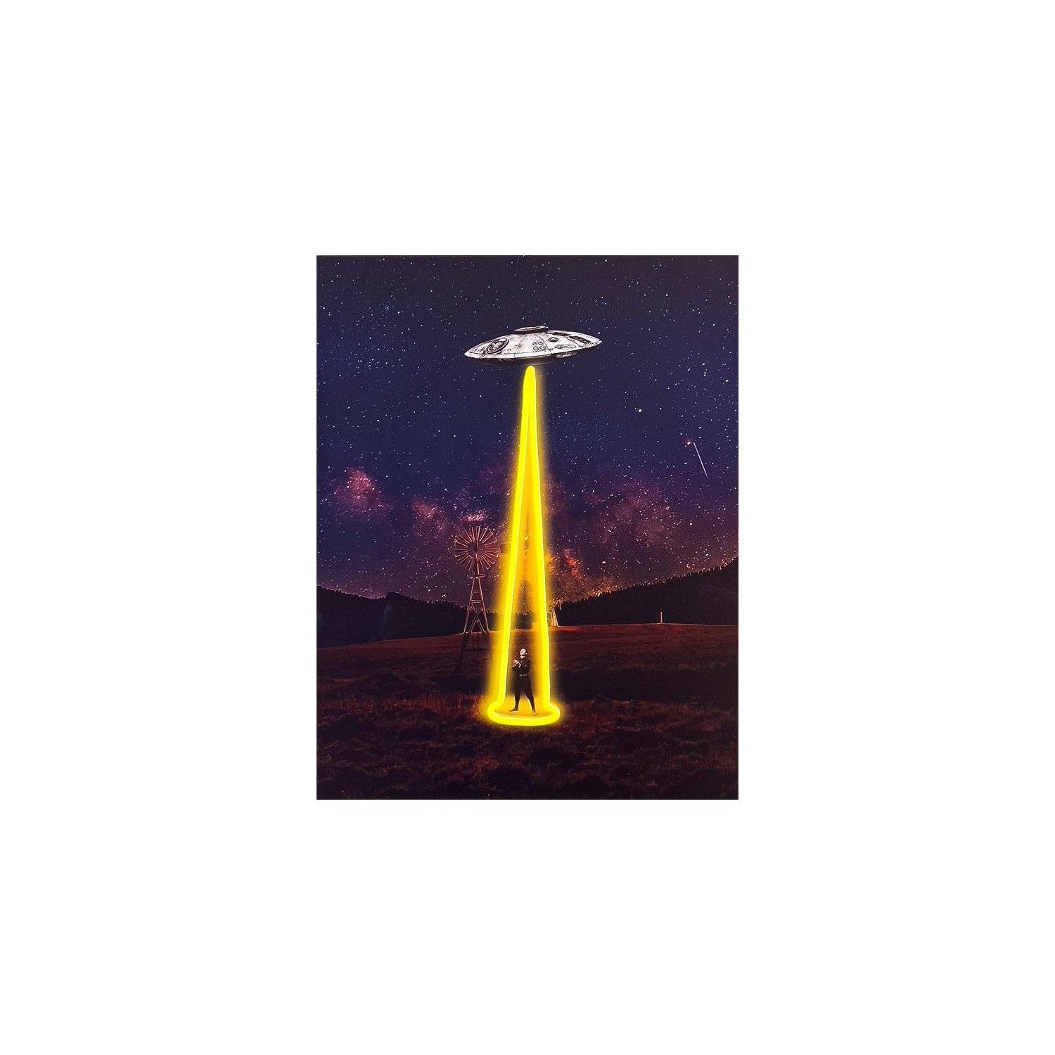 Small Wall Painting  LED Neon  - UFO