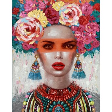 Wall Painting - Woman Floral Headdress