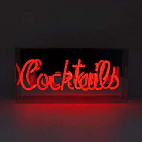 Acrylic Box Neon - Cocktails Red