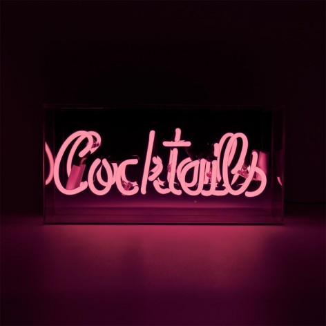 Acrylic Box Neon - Cocktails Pink