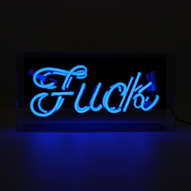 Acrylic Box Neon - Fuck Blue