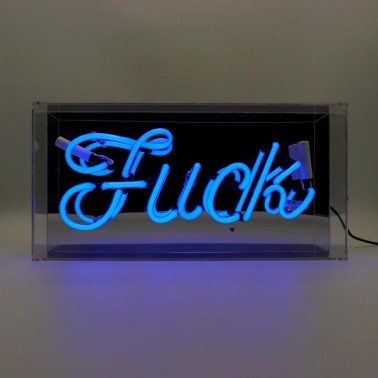 Acrylic Box Neon - Fuck Blue