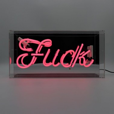 Acrylic Box Neon - Fuck Pink