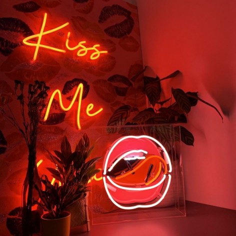Large Acrylic Box Neon - Mouth with Graphics