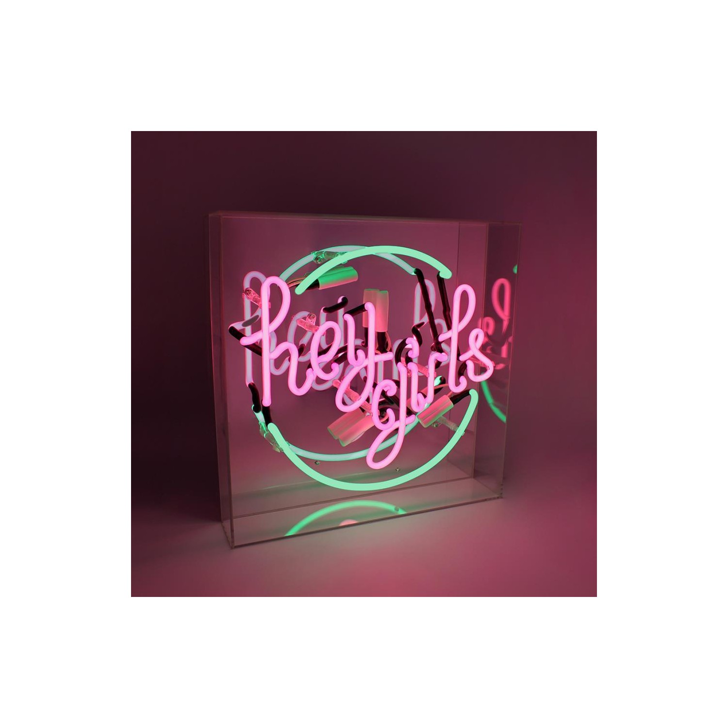 Large Acrylic Box Neon - Hey Girls