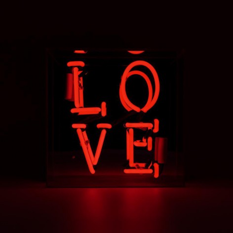 Acrylic Box Neon - Love Red