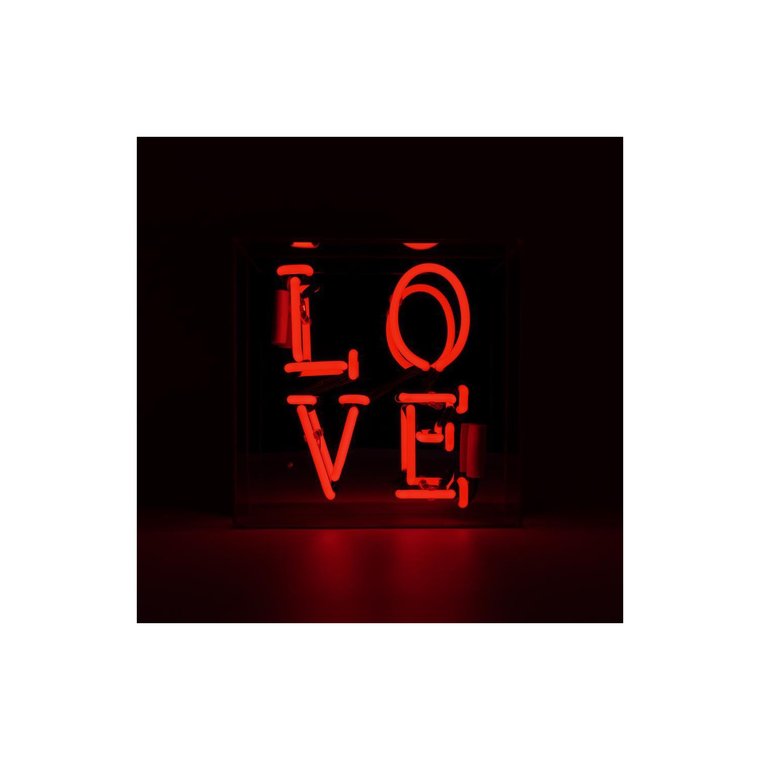 Acrylic Box Neon - Love Red