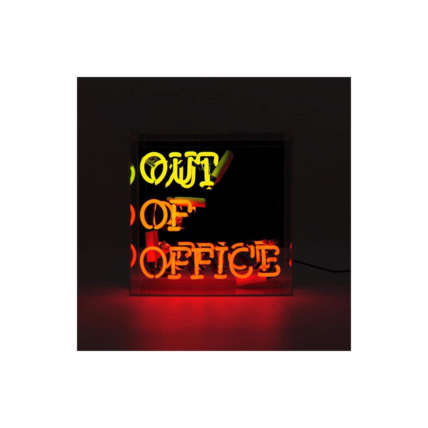 Acrylic Box Glass Neon - Out Of Office