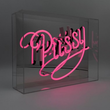 Large Acrylic Box Neon - Pink Pussy