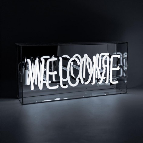 Acrylic Box Neon - Welcome White