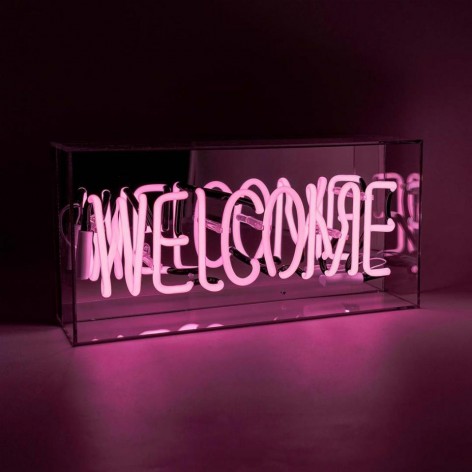 Acrylic Box Neon - Welcome Pink