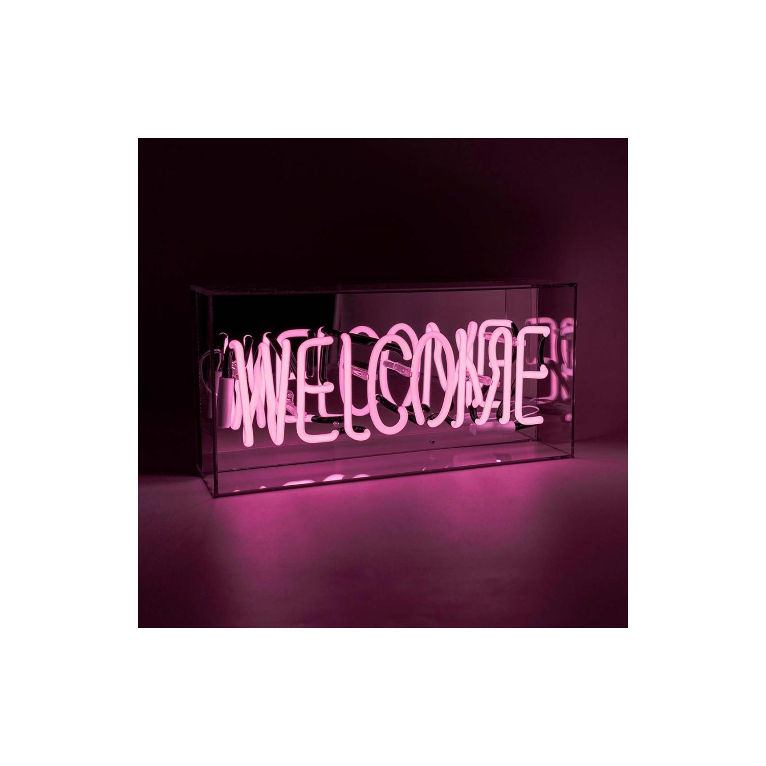 Acrylic Box Neon - Welcome Pink