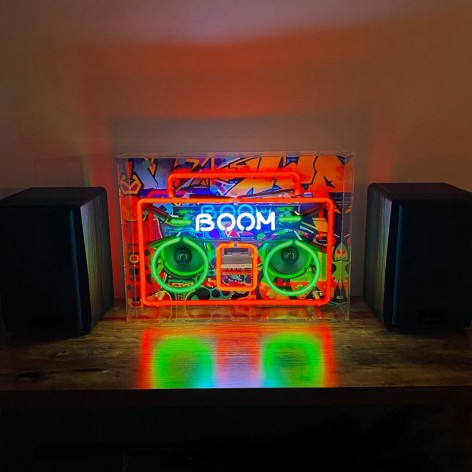 Large Acrylic Box Neon - Boom Box