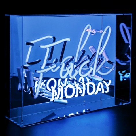 Large Acrylic Box Neon - Fck Monday Blue