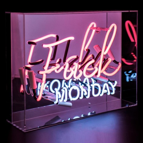 Large Acrylic Box Neon - Fck Monday Pink