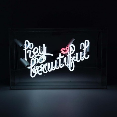 Large Acrylic Box Neon - Hey Beautiful