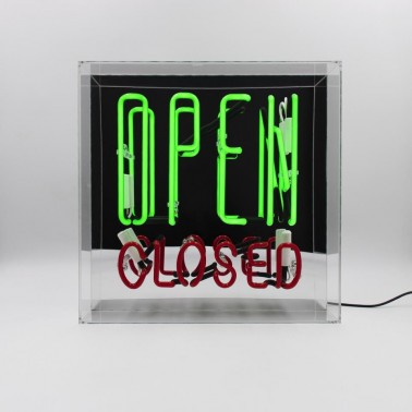 Large Acrylic Box Neon - Open / Closed