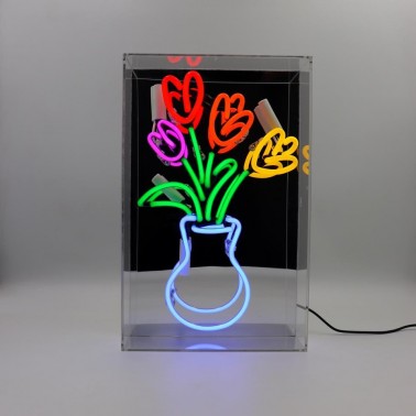 Large Acrylic Box Neon - Tulips