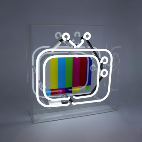 Large Acrylic Box Neon - White TV