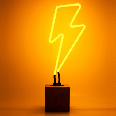 Neon  Concrete Base  - Lightning Bolt